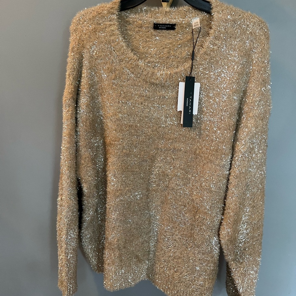 Tahari Woman Shimmering Beige Sweater